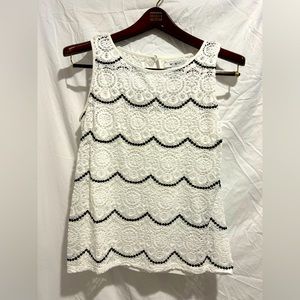 WHBM white lace top
